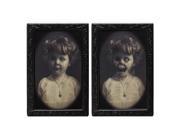 Halloween Lenticular 3D Changing Face Horror Portrait Haunted Spooky Decorations Small girl