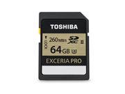 Toshiba Exceria Pro SD 64GB Memory Card UHS II U3 THN N101K0640U6