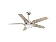 59197 Correne 56 in. Brushed Nickel Champagne Plastic Indoor Ceiling Fan with Light and Remote