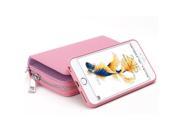 RevoLity  Mobile Phone Purse Holster  Multi-functional Leather Wallet Protective Phone Case for Samsung Galaxy S7 Color Pink