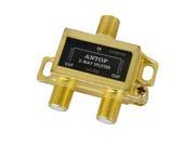 ANTOP Coaxial Splitter 2 Way 2GHz 5 2050MHz Low loss Coaxial Splitter for TV and Satellite 18K Gold plated chassis All Port DC Power Passing