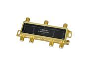 ANTOP Coaxial Splitter 6 Way 2GHz 5 2050MHz Low loss RF Splitter for TV and Satellite 18K Gold plated chassis All Port DC Power Passing