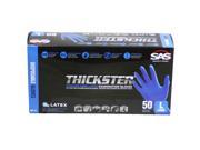 SAS Safety 6603 20 Thickster Powder Free Latex Gloves Large 50 Pack