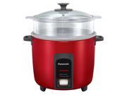 Panasonic 12 Cup Uncooked Automatic Rice Cooker Steamer Red