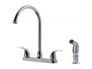 Ultra Faucets UF21040 Two Handle Chrome Kitchen Faucet With Matching Side Spray