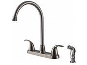 Ultra Faucets UF21043 Two Handle Stainless Steel Kitchen Faucet With Matching Si