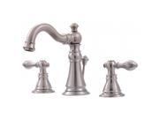 Ultra Faucets UF55113 Two Handle Brushed Nickel Lavatory Faucet With Pop Up Drai