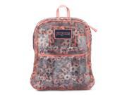 JanSport Mesh Pack School Backpack - Coral Sparkle Pretty Posey - Silver