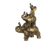 UPC 805572202087 product image for Privilege 20208 Ceramic Elephant Family Statuary - Gold | upcitemdb.com