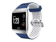 Tuff Luv I14-75 TPU Dual Colour Air-Cool Silicone Strap & Wristband for Fitbit Ionic - Blue & White, Large