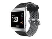 Tuff Luv I14-73 TPU Dual Colour Air-Cool Silicone Strap & Wristband for Fitbit Ionic - Black & Grey, Large