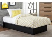 Maven Platform Bed in Soft Black Premium Faux Leather 