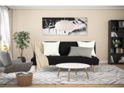 Premium Estera Sofa Futon, Rich Black Linen Upholstery w/ 