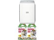 Fujifilm INSTAX SHARE SP-2 Silver Smart Phone Printer with 40 Instant Films