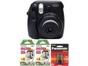 Fujifilm Instax Mini 8 Instant Film Camera Black + 40 Film and Extra AA Batteries
