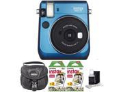 Fujifilm Instax Mini 70 Instant Film Camera (Blue)  + 40 Film + Camera Case + Cleaning Kit