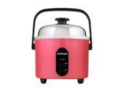 TATUNG Indirect Multi Functional Mini Rice Cooker Steamer and Warmer Peach Red 3 Cup uncooked 6 Cup cooked TAC 3ASF 1