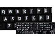 ENGLISH US KEYBOARD STICKER LARGE LETTERS BLACK BACKGROUND FOR COMPUTER LAPTOP