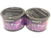 100 SONY Blank Music CD R CDR Branded 80min Digital Audio Media Disc EXPEDITED