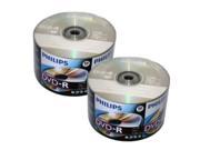100pcs PHILIPS Blank DVD R DVDR Recordable Logo Branded 16X 4.7GB Media Disc NEW