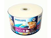 50 PHILIPS Blank 16x DVD R DVDR White Inkjet Printable 4.7GB Media Disc New