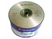 50 VERBATIM Blank CD R CDR Logo Branded 52X 700MB 80min Recordable Media Disc New
