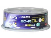 25 RIDATA 6X Blank Blu Ray BD R DL Dual Double Layer 50GB Inkjet Printable Disc
