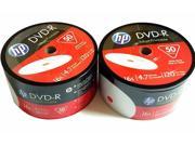 100 HP Blank DVD R DVDR Recordable White Inkjet Printable 16X 4.7GB Media Disc