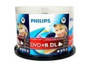 50 PHILIPS 8X Blank DVD R DL Dual Double Layer 8.5GB White Inkjet Printable