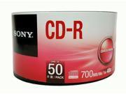 New 50 SONY Blank CD R CDR 48X Logo Branded 700MB 80min Recordable Media Disc