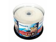 25 PHILIPS 8X DVD R DL Dual Double Layer 8.5GB Inkjet Printable Paper Sleeve