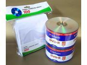 100pcs VERBATIM Blank DVD R DVDR 16X 4.7GB Logo Branded Media Disc 100 Sleeves