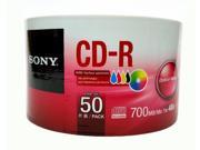 50 SONY Blank CD R CDR White Inkjet Printable 48X 700MB Recordable Media Disc