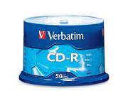 50 VERBATIM CD R CDR 700MB 52X Branded 80min Media Disc 94691 FREE 50 sleeves
