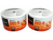 New 100pcs SONY Blank DVD R DVDR Recordable Logo Branded 16X 4.7GB 120min Media Disc