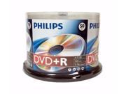50 PHILIPS Blank DVD R Plus R Logo Branded 16X 4.7GB Media Disc Cake Box