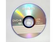 10 PHILIPS Blank DVD R DVDR Logo Branded 16X 4.7GB Media Disc in paper sleeves