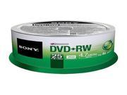 New 50 SONY Blank DVD RW 4x Logo Branded 4.7GB 2x25pk Rewritable DVD Disc 25DPW47SP