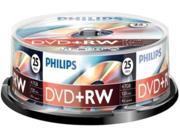 25 PHILIPS 4X DVD RW DVDRW ReWritable Disc 4.7GB Branded Logo Spindle
