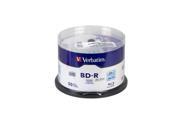 50 pack VERBATIM 6X Blu Ray BD R 25GB Branded Logo Spindle Media Disc 98172