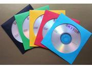 1000 CD DVD Assorted Multi Color Paper Sleeves with Window and Flap Envelopes