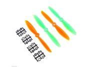 SODIAL 2 pairs 6045 Propeller 2- Blade for QAV250 Quadcopter Green+Orange