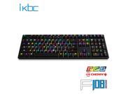 iKBC F108 RGB Full Size Mechanical Keyboard with Cherry MX Blue Switch Double Shot PBT Keycaps Black Case.