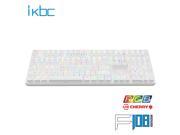 iKBC F108 RGB Full Size Mechanical Keyboard with Cherry MX Blue Switch Double Shot PBT Keycaps White Case.