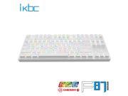 iKBC F87 RGB TKL Mechanical Keyboard with Cherry MX Brown Switch Double Shot PBT Keycaps White Case.