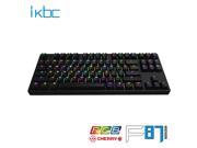 iKBC F87 RGB TKL Mechanical Keyboard with Cherry MX Blue Switch Double Shot PBT Keycaps Black Case.