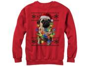 Lost Gods Ugly Christmas Sweater Pug Lights Womens Graphic 
