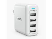 Anker 40W 4-Port USB Wall Charger PowerPort 4, Multi-Port USB Charger with Foldable Plug for iPhone SE / 6s / 6 / 6 Plus, iPad Air 2 / Pro, Samsung Galaxy S7 /