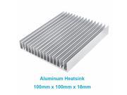 Silver 100x100x18mm Extruded Aluminum Heat Sink Radiator Heatsink for 20 50W LED High Power Electronic IC Chipset heat dissipation