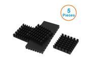 5pcs lot Anodized Black Aluminum Heatsink 25x25x5mm Electronic Chip Cooling Radiator Cooler for power IC Electric chipset etc.